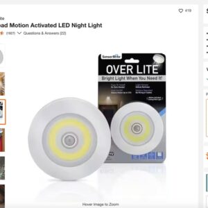 Sensor Brite Overhead Motion Activated LED Night Light