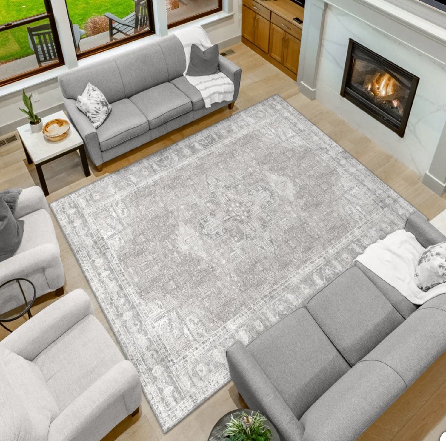Apache Chenille Area Rug, Gilbert Gray, 9'8" x 13'7"