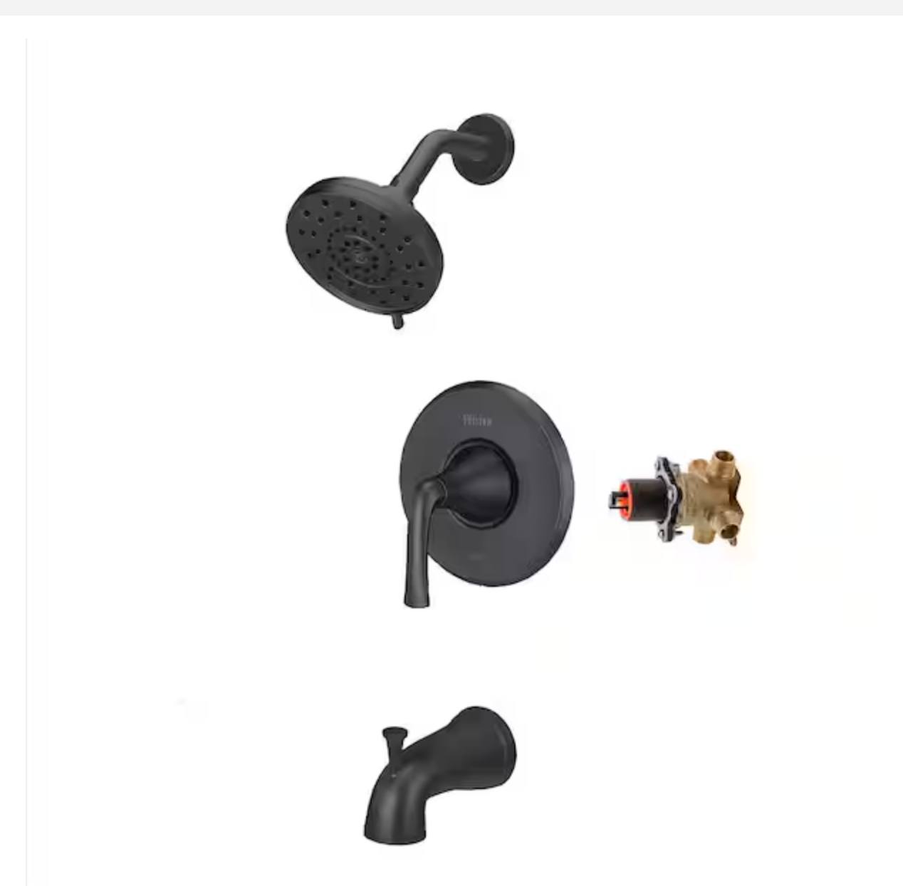 Pfister Ladera Single-Handle 3-Spray Tub and Shower Faucet 1.8 GPM in Matte Black
