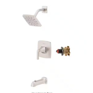 Pfister Bruxie 1-Handle 1-Spray Tub and Shower Faucet 1.8 GPM in Spot Defense Brushed Nickel