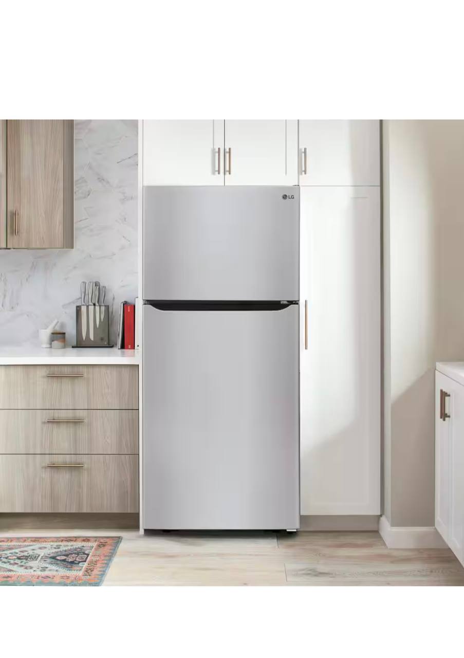 LG 30 in. W 20 cu. ft. Top Freezer Refrigerator w/ Multi-Air Flow and Reversible Door in Stainless Steel - Image 3