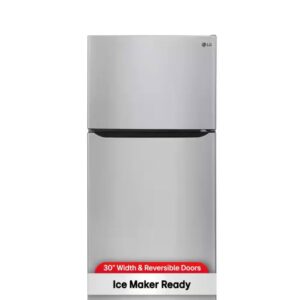 LG 30 in. W 20 cu. ft. Top Freezer Refrigerator w/ Multi-Air Flow and Reversible Door in Stainless Steel