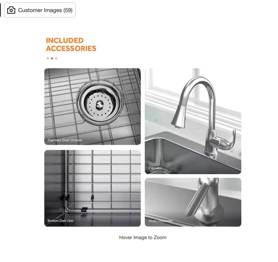 Glacier Bay 33 in. Drop-In 60/40 Double Bowl 18 Gauge Stainless Steel Kitchen Sink with Pull-Down Faucet - Image 3