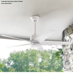Hampton Bay Mena 54 in. White Color Changing Integrated LED Indoor/Outdoor Matte White Ceiling Fan with Light Kit and Remote Control