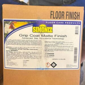 Simoniz Grip Coat Matte Floor Finish – 5 Gallon (Professional Bag-in-Box System)