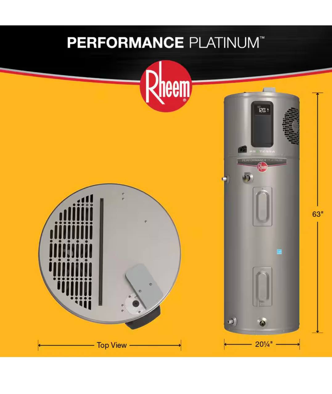 Performance Platinum 40 Gal. 10-Year Hybrid High Efficiency Smart Tank Electric Heat Pump Water Heater - Image 3