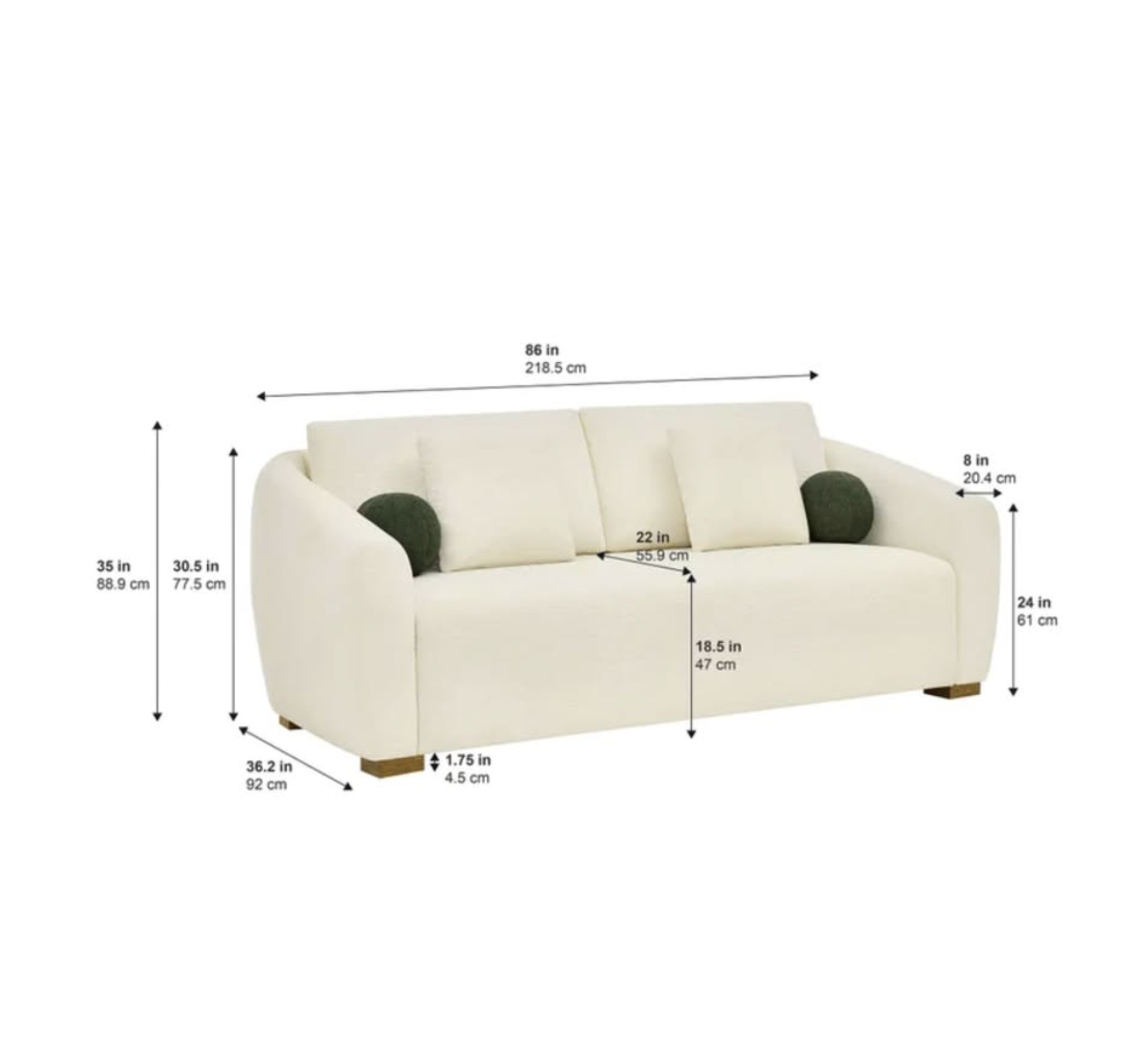 Thomasville Haver Fabric Sofa - Image 4