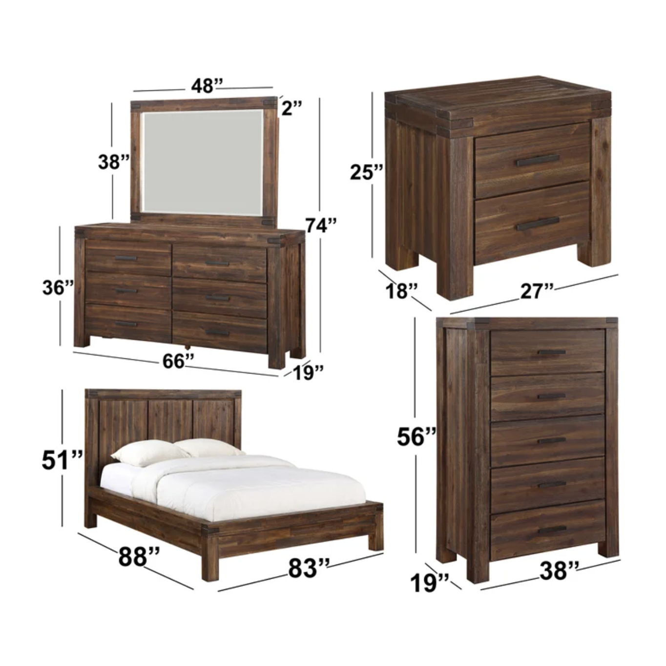 Mellina King Bedroom Collection in Brown 6-piece - Image 10