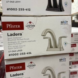 Pfister Ladera 4 in. Centerset Double Handle Bathroom Faucet in Spot Defense Brushed Nickel