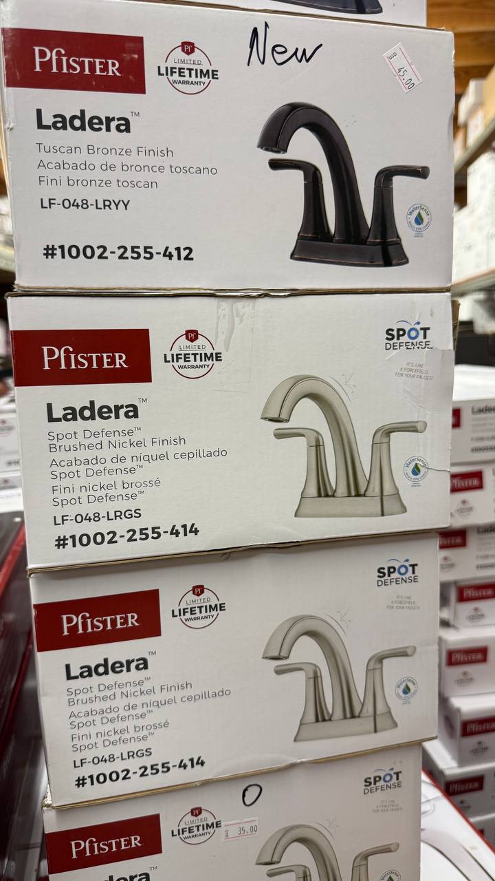 Pfister Ladera 4 in. Centerset Double Handle Bathroom Faucet in Spot Defense Brushed Nickel