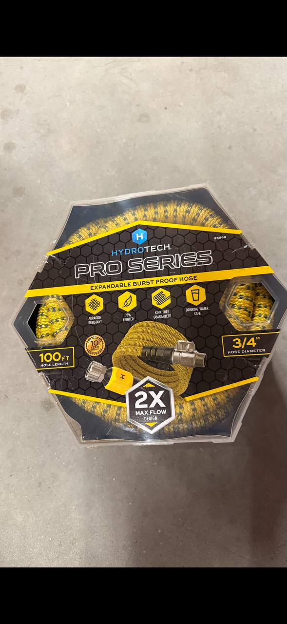 HydroTech 100 ft Expandable Garden Hose - Pro Series 2x Max Flow 3/4 No-Kink Flexibility Lightweight Hose for Lawn Garden Car Washing Deck and Patio Cleaning - Image 2