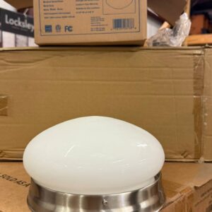 LED Mushroom Ceiling Light – Brushed Nickel (12W, 1000 Lumens)