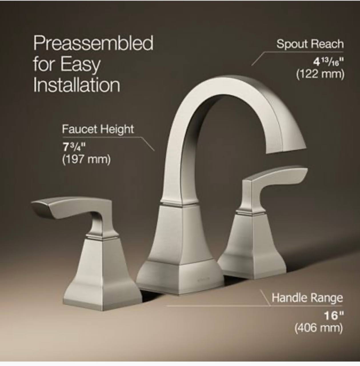 KOHLER Kallan Widespread Bathroom Faucet – Vibrant Brushed Nickel - Image 4