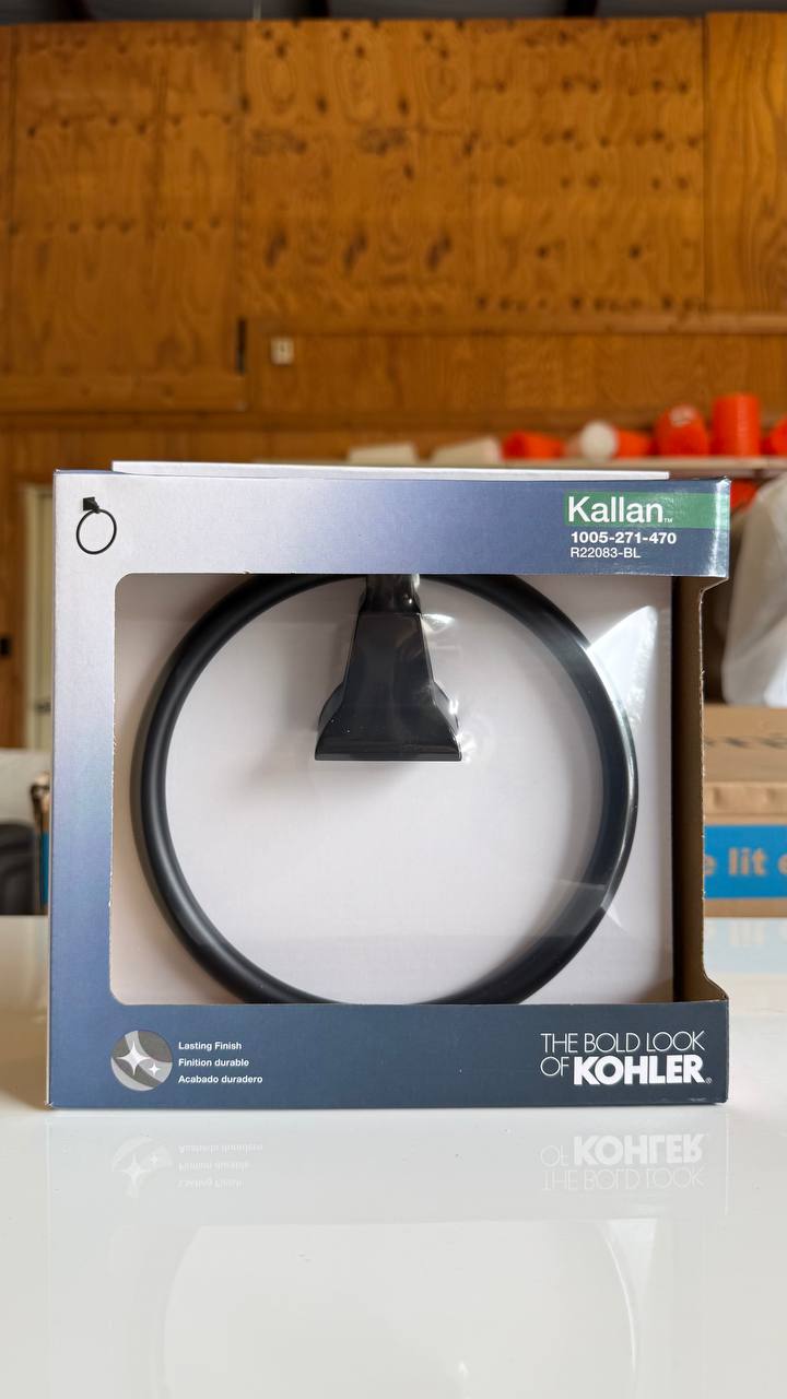 KOHLER Kallan Towel Ring – Matte Black (R22083-BL) - Image 2