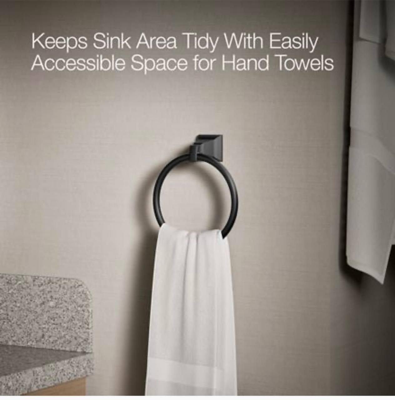KOHLER Kallan Towel Ring – Matte Black (R22083-BL) - Image 6
