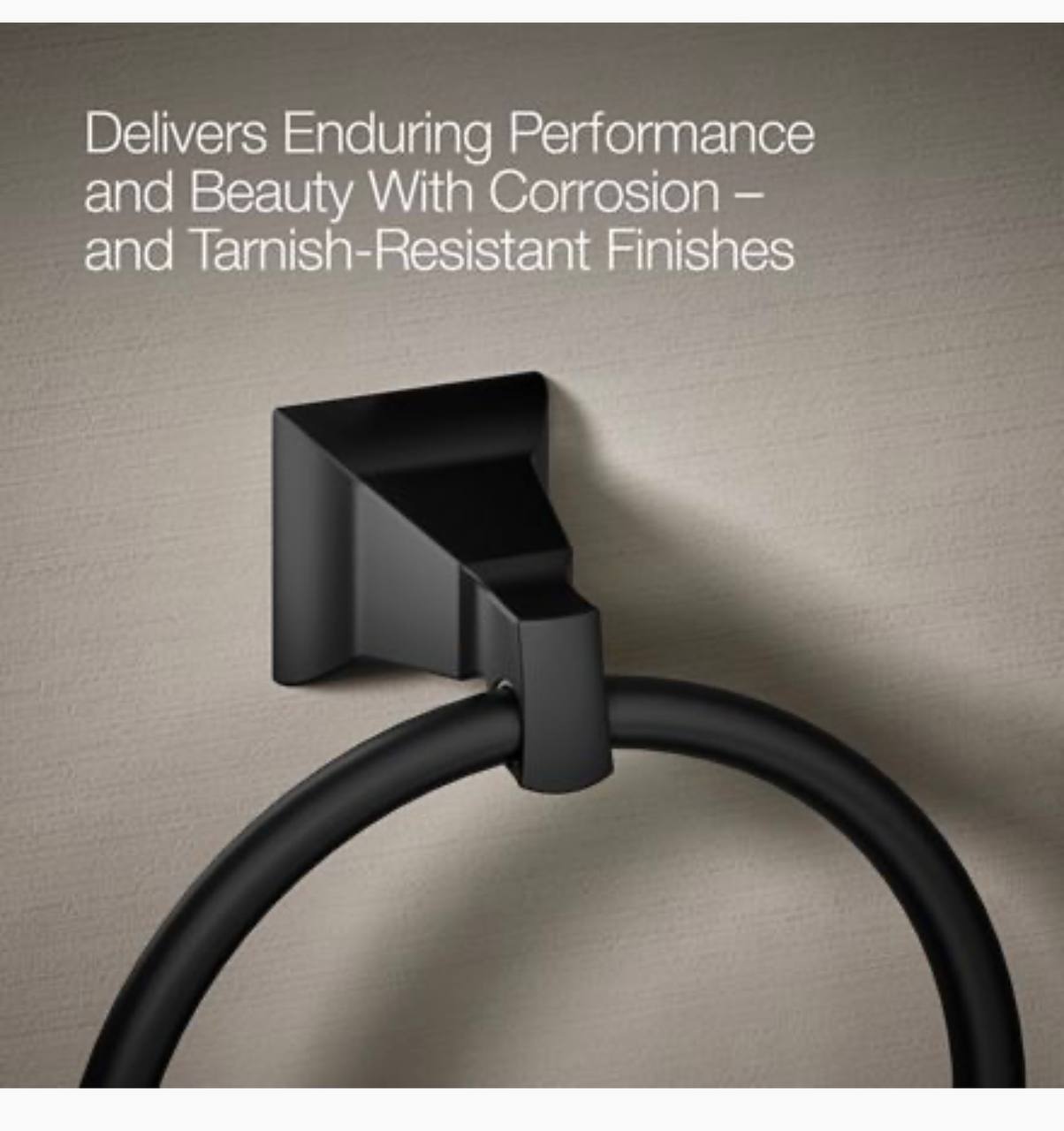 KOHLER Kallan Towel Ring – Matte Black (R22083-BL) - Image 7