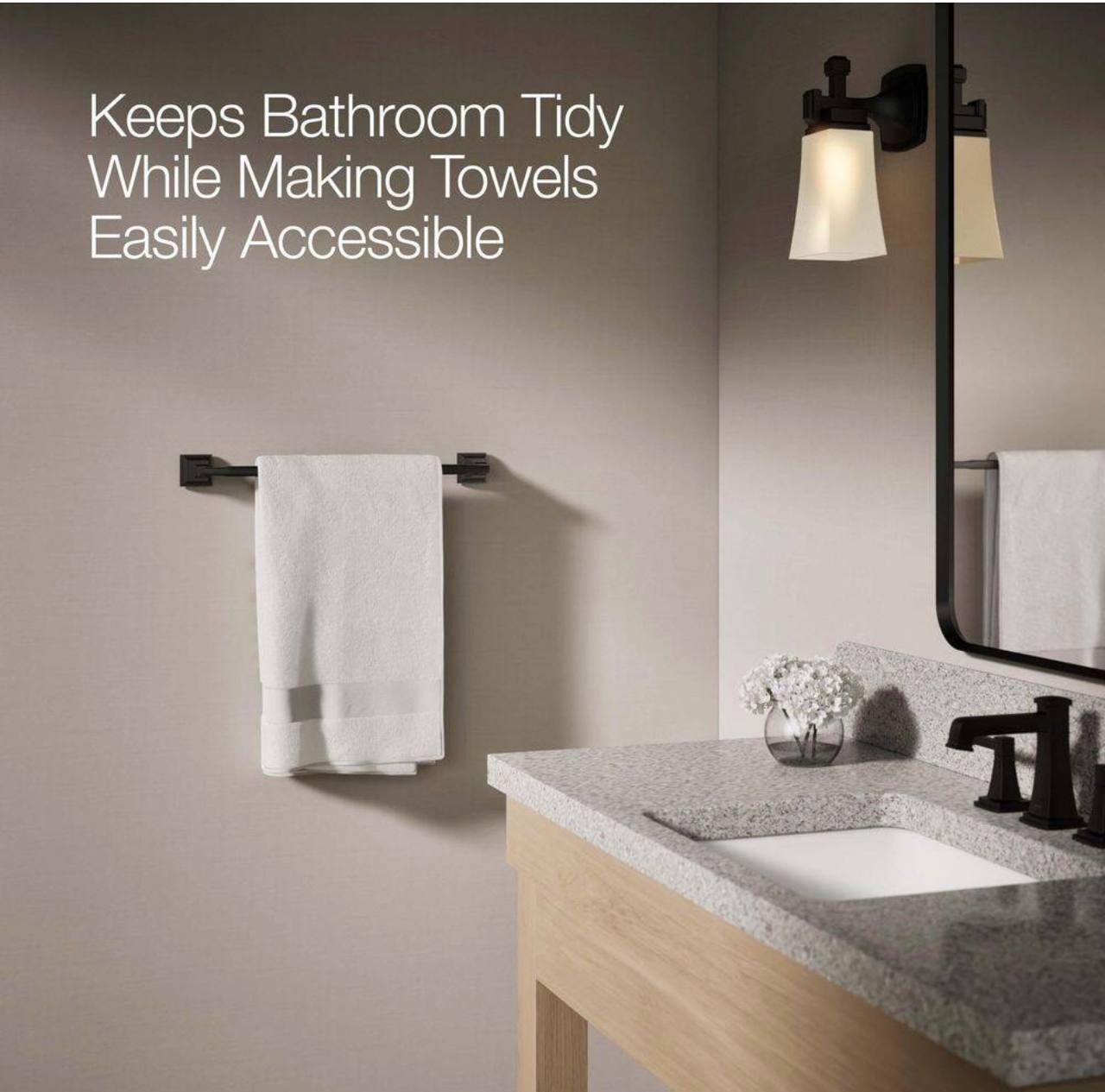 KOHLER Kallan Towel Bar 18” (Matte Black) - Image 4