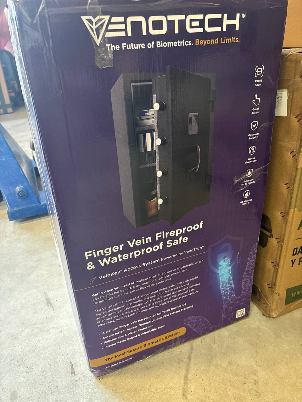 Biometric 2.0 cu. ft. Waterproof and Fireproof Home Safe Advanced Finger Vein Recognition Access in Matte Black - Image 3