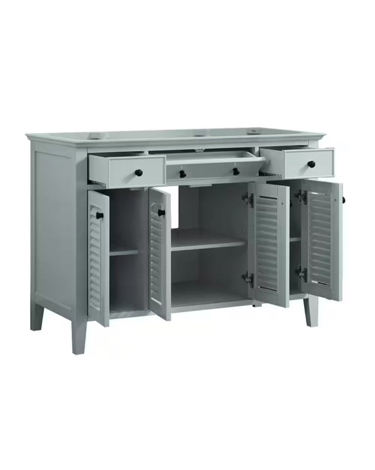 Home Decorators Collection Fallworth 48 in. W x 21.5 in. D x 34 in. H Bath Vanity Cabinet without Top in Light Green - Image 3