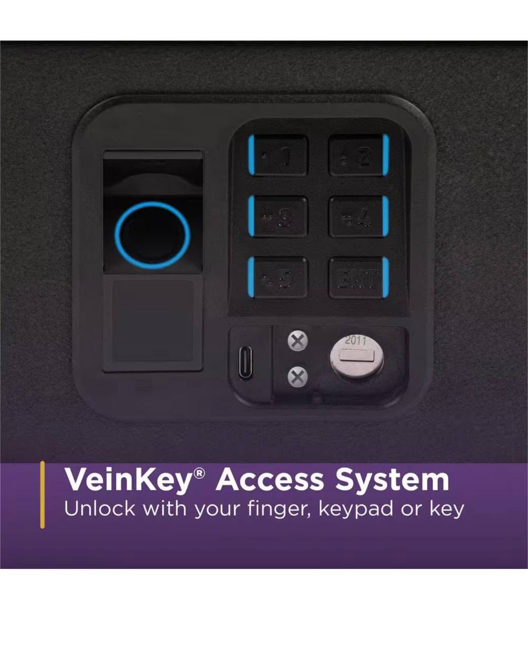 Biometric 2.0 cu. ft. Waterproof and Fireproof Home Safe Advanced Finger Vein Recognition Access in Matte Black - Image 4