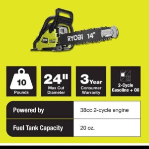 Ryobi 14 in. 37cc 2-Cycle Gas Chainsaw