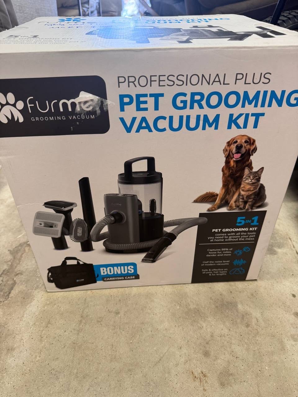 FurMe Professional Plus Pet Grooming Vacuum Kit with Carrying Case