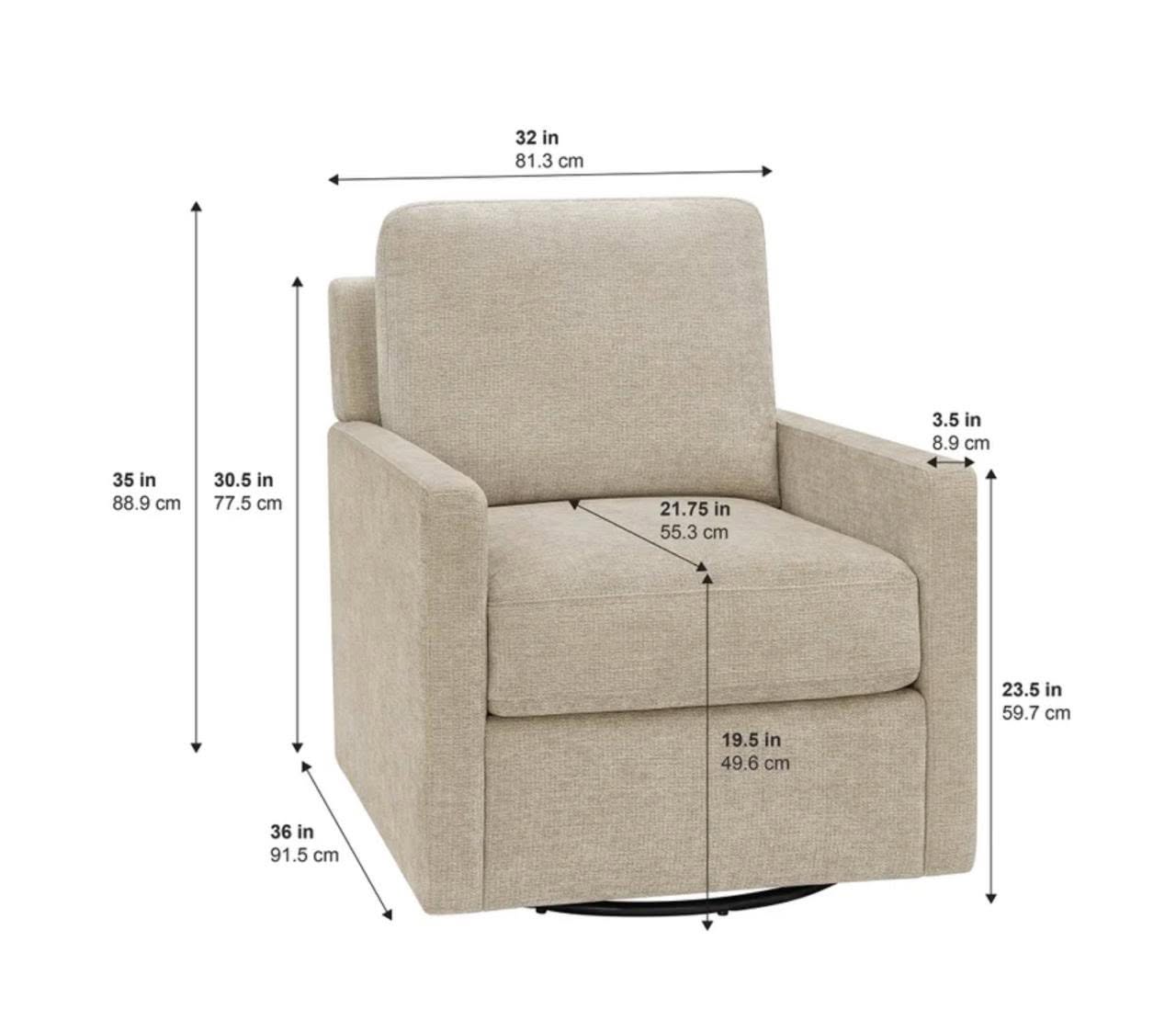 Henredon Marley Fabric Swivel Accent Chair - Image 3