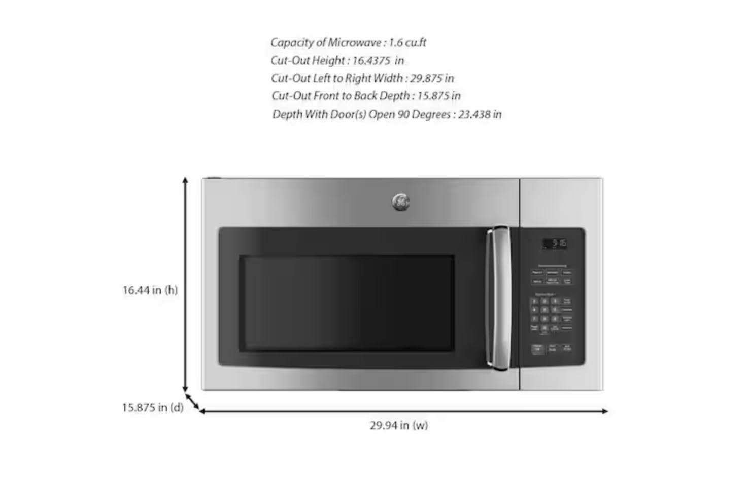 Brand new in a box GE 1.6 cu. ft. Over the Range Microwave in Stainless Steel - Image 3