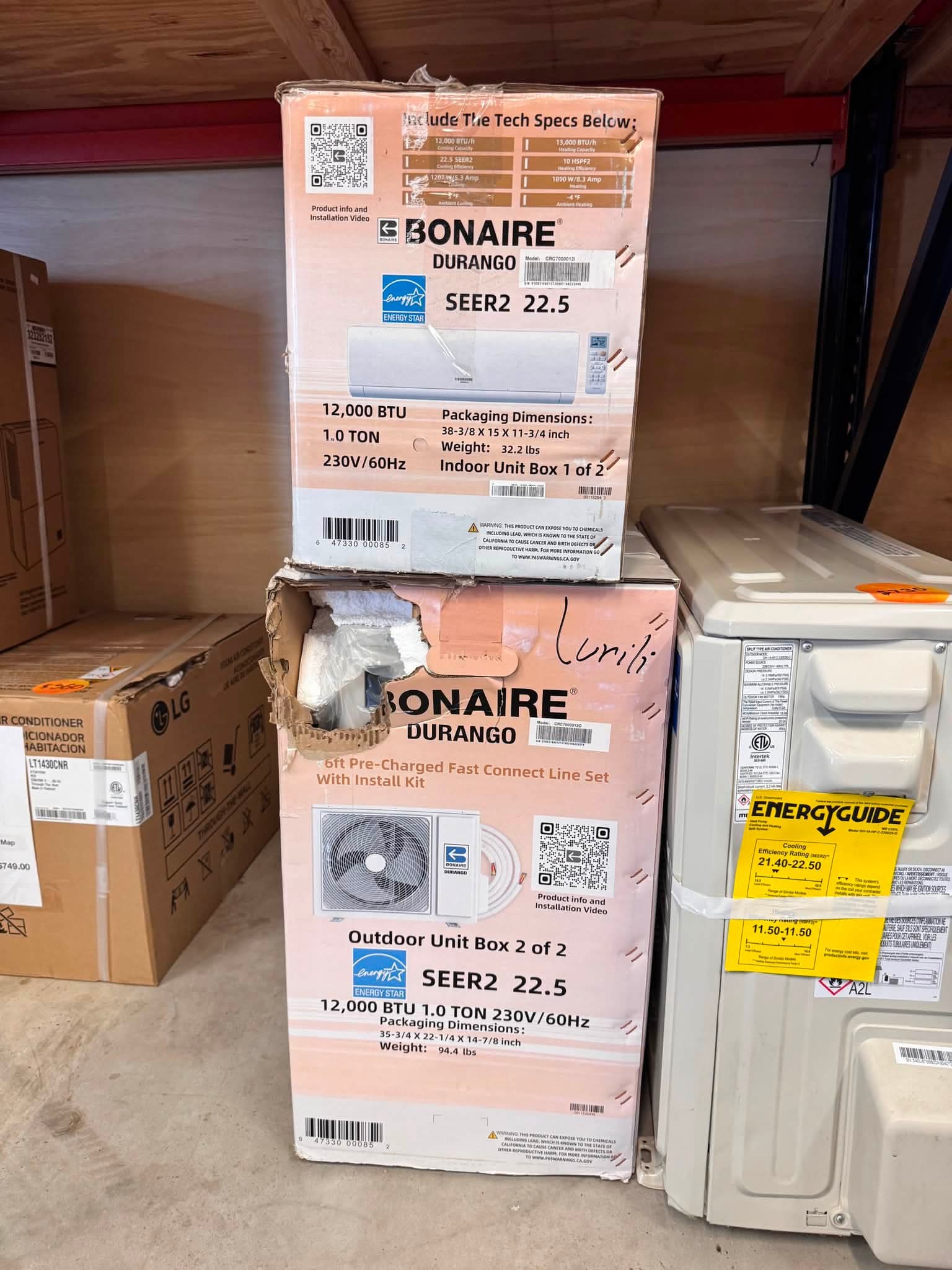 Bonaire Durango 12000 BTU 1-Ton - 220-Volt/60Hz Ductless Mini Split - Image 2