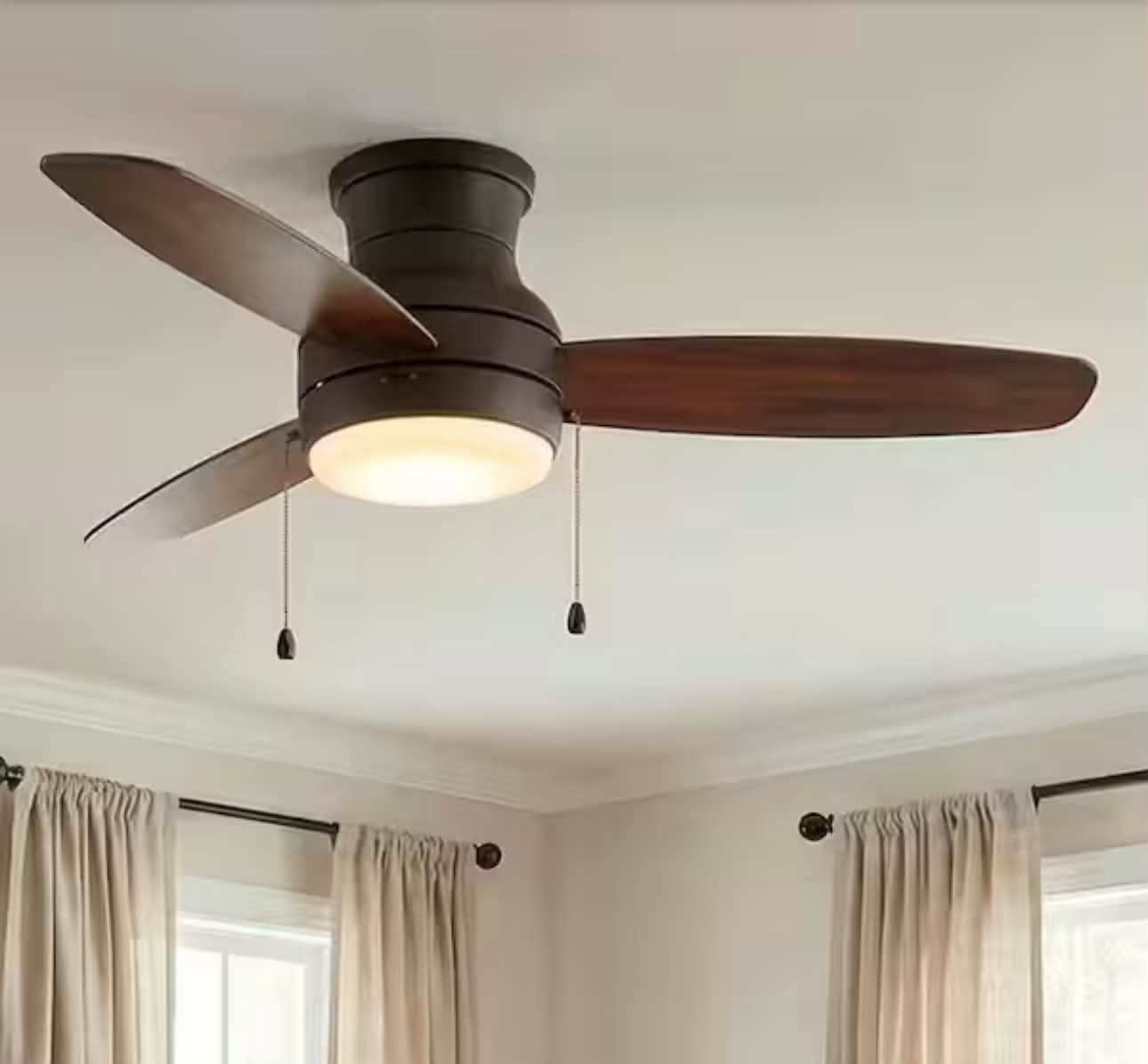 Ashby Park 44 in. White Color Changing Integrated LED Bronze Ceiling Fan with Light Kit and 3 Reversible Blades