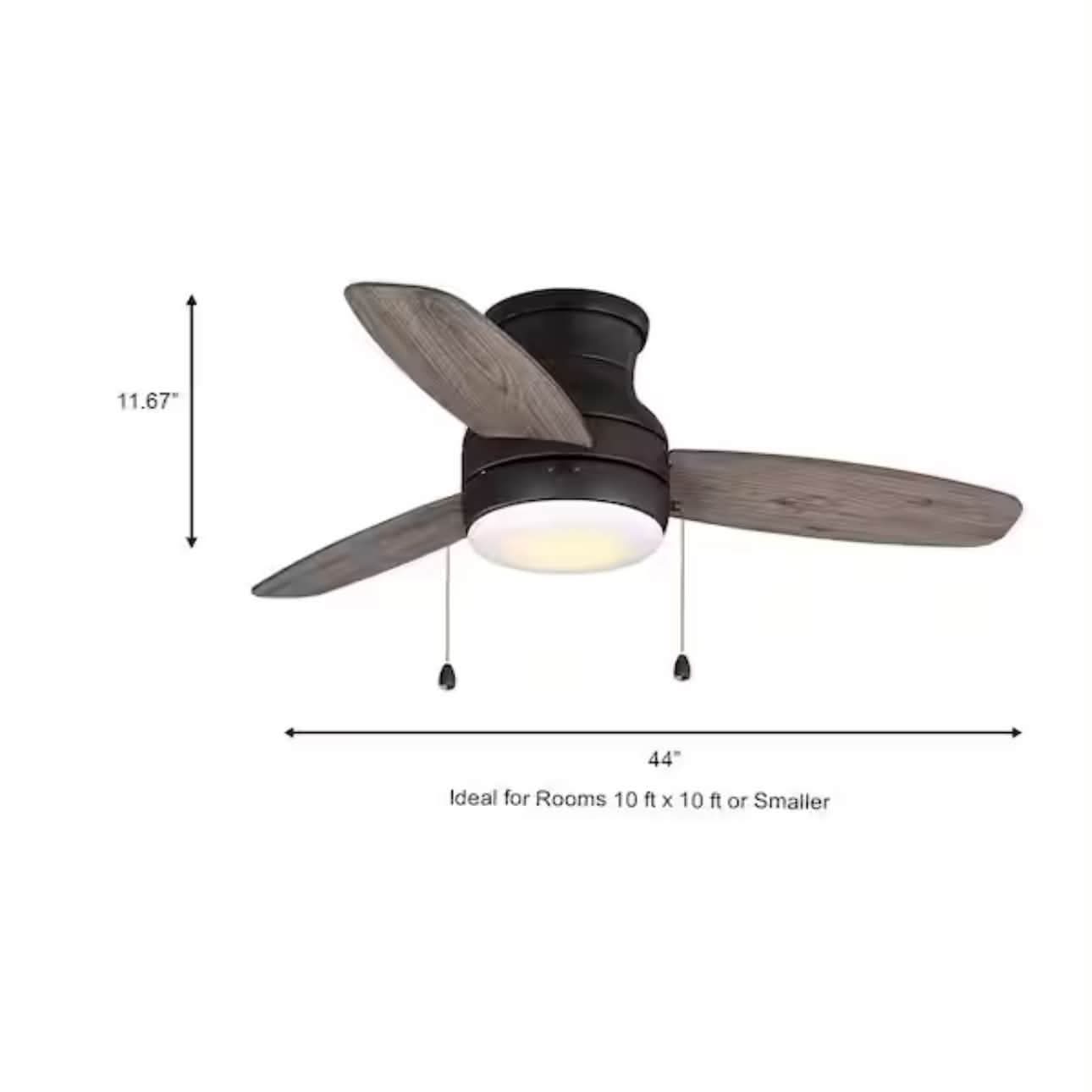 Ashby Park 44 in. White Color Changing Integrated LED Bronze Ceiling Fan with Light Kit and 3 Reversible Blades - Image 3