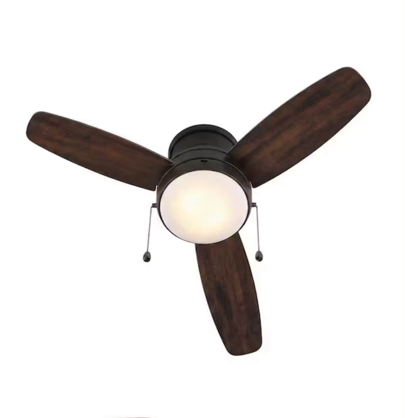 Ashby Park 44 in. White Color Changing Integrated LED Bronze Ceiling Fan with Light Kit and 3 Reversible Blades - Image 2