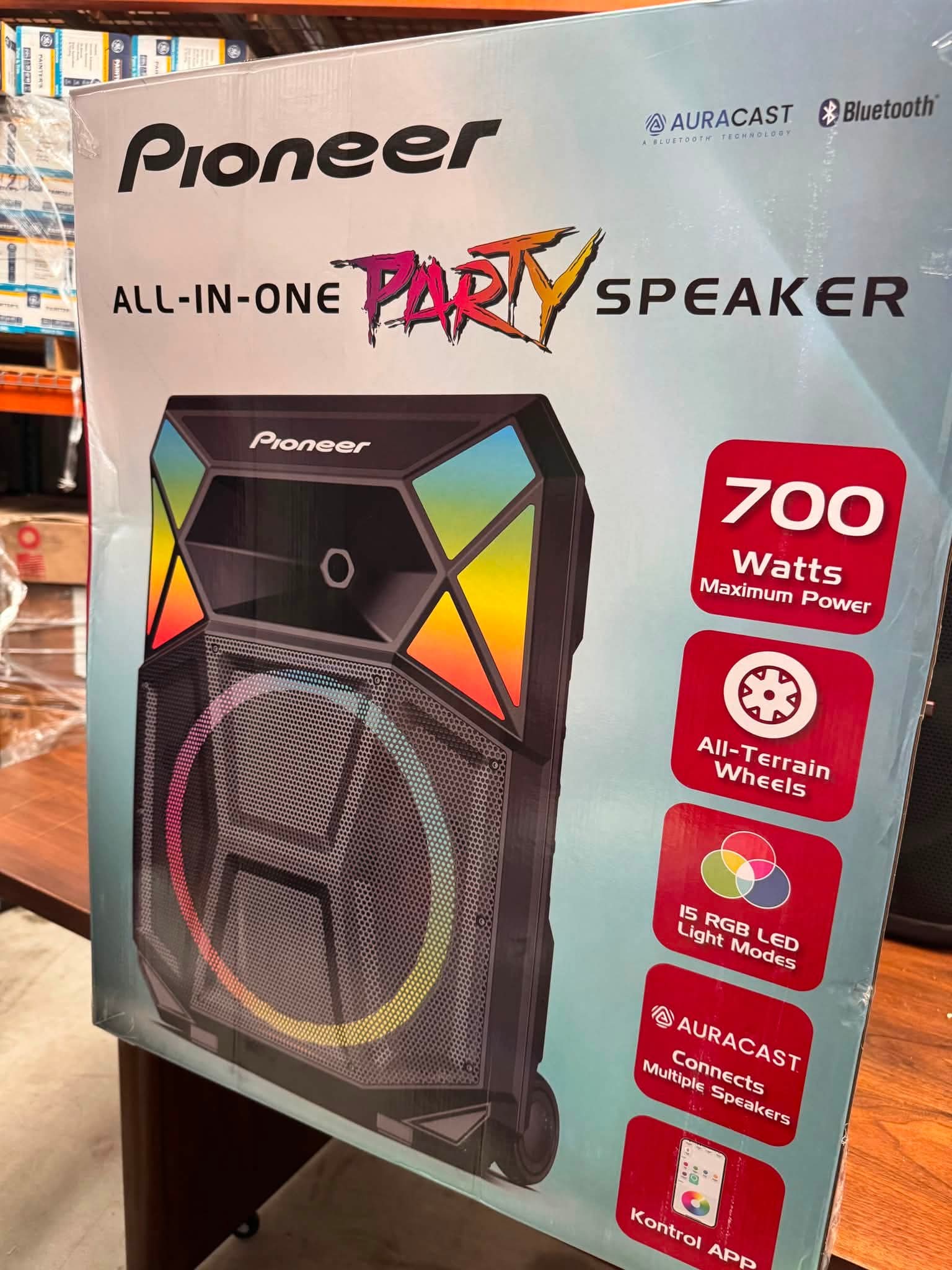 Pioneer PSX615 700W 15" Bluetooth Party Speaker RGB LED Auracast SPEAKER & POWER CORD - Image 4