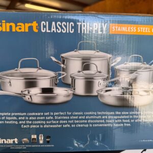 Cuisinart Tri-Ply 10-Piece Stainless Steel Cookware Set with Glass Lids