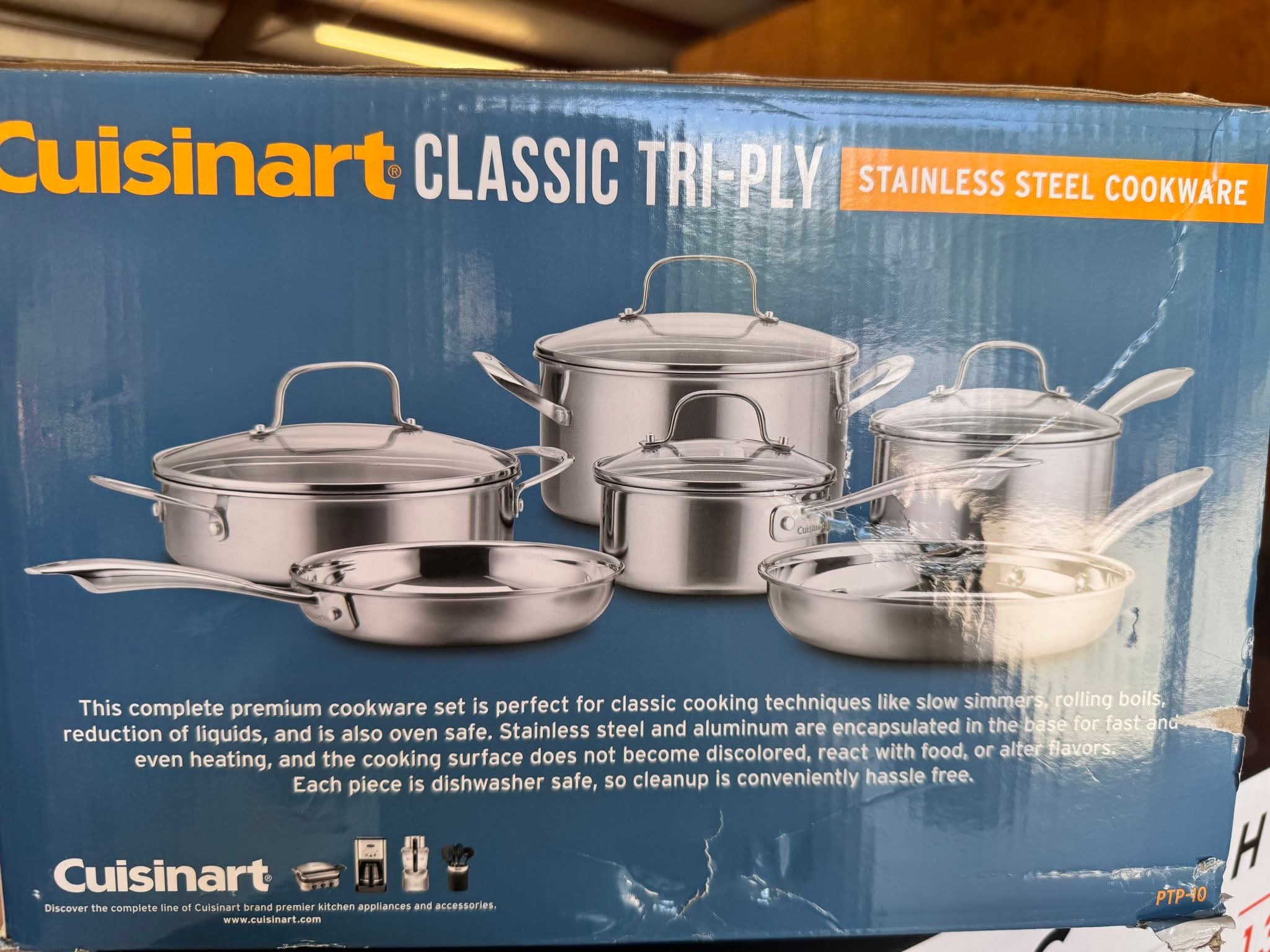 Cuisinart Tri-Ply 10-Piece Stainless Steel Cookware Set with Glass Lids - Image 2