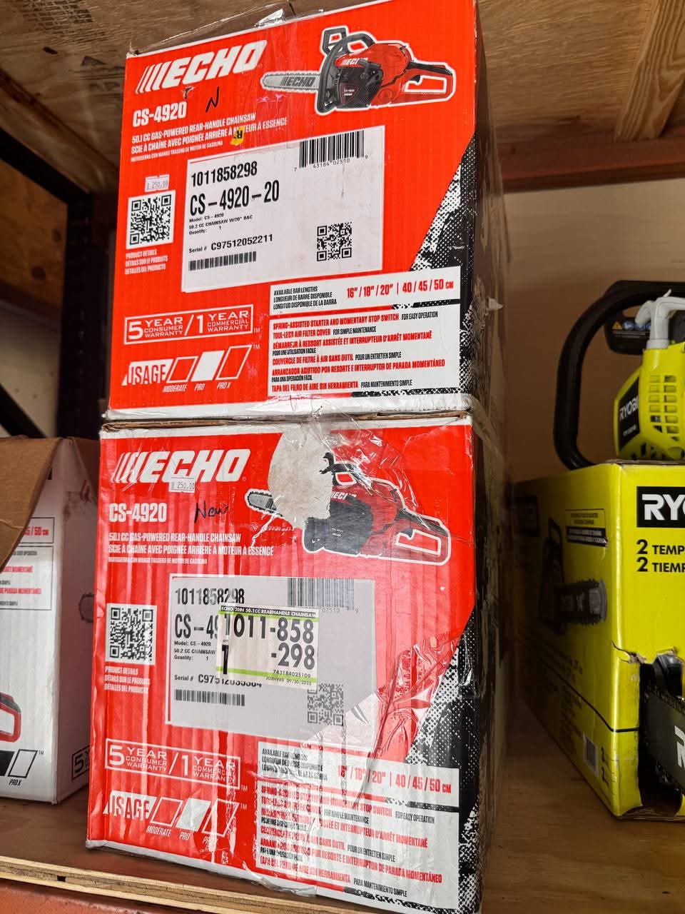 ECHO 20 in. 50.1 cc 2-Stroke Gas Rear Handle Chainsaw - Image 2