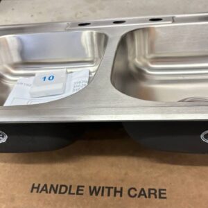 Premier Stainless Steel 33 in. 3-Hole Double Bowl Drop-In Kitchen Sink 22 gauge, 33”x22”x6”