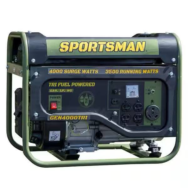 Sportsman 4,000-Watt/3,500-Watt Recoil Start Tri Fuel Portable Generator, Runs on Natural Gas, Gasoline, or Propane