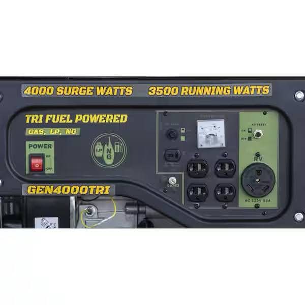 Sportsman 4,000-Watt/3,500-Watt Recoil Start Tri Fuel Portable Generator, Runs on Natural Gas, Gasoline, or Propane - Image 4