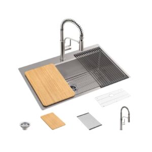 Kohler Provo 33" Dual Mount Single-bowl Workstation Kitchen Sink Kit