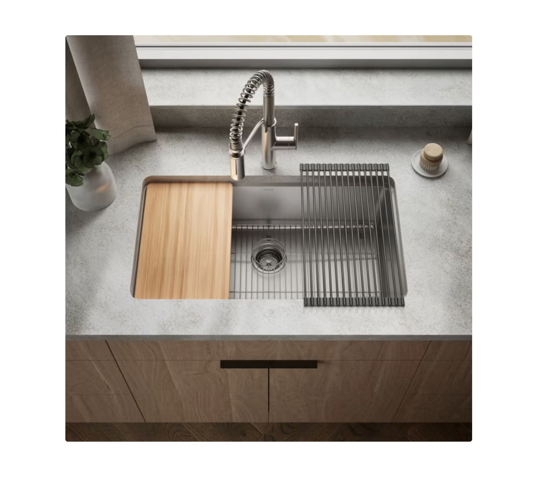 Kohler Provo 33" Dual Mount Single-bowl Workstation Kitchen Sink Kit - Image 2