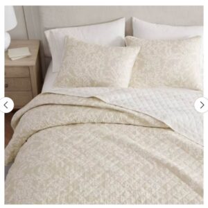 Martha Stewart 3pc Full/Queen Layered Branches Quilt Bedding Set Beige