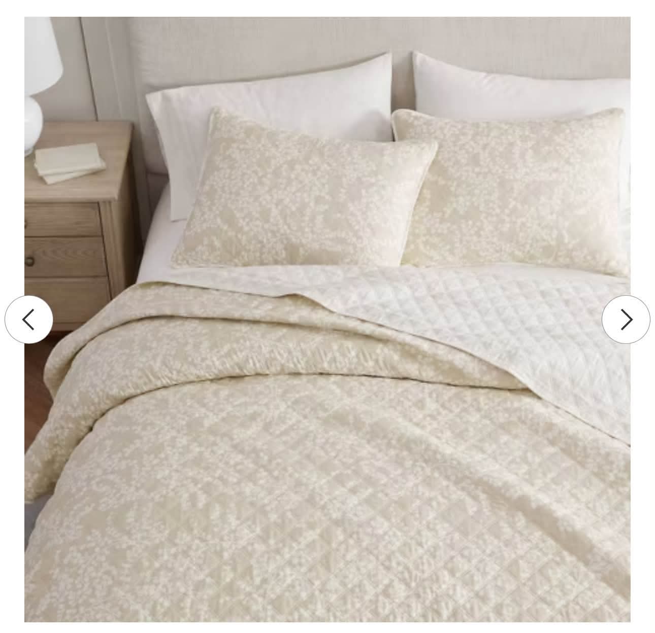 Martha Stewart 3pc Full/Queen Layered Branches Quilt Bedding Set Beige