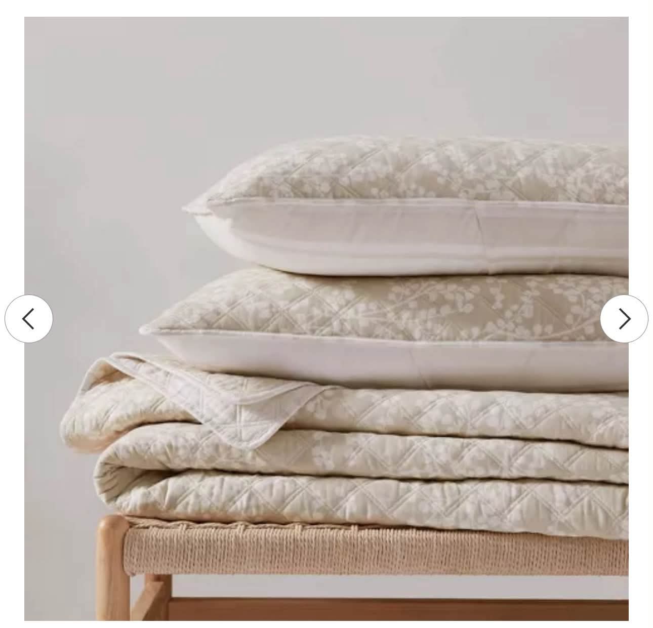 Martha Stewart 3pc Full/Queen Layered Branches Quilt Bedding Set Beige - Image 2