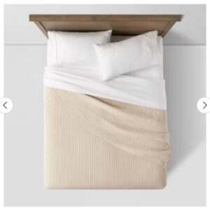 King Washed Cotton Sateen Quilt Khaki Threshold OEKO-TEX Certified, Midweight
