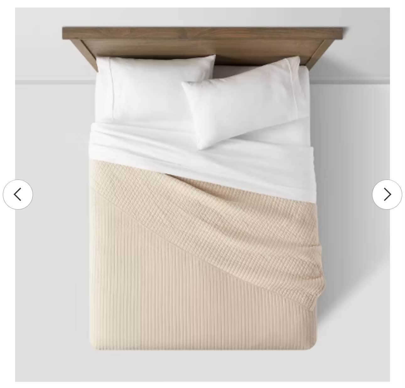 King Washed Cotton Sateen Quilt Khaki Threshold OEKO-TEX Certified, Midweight