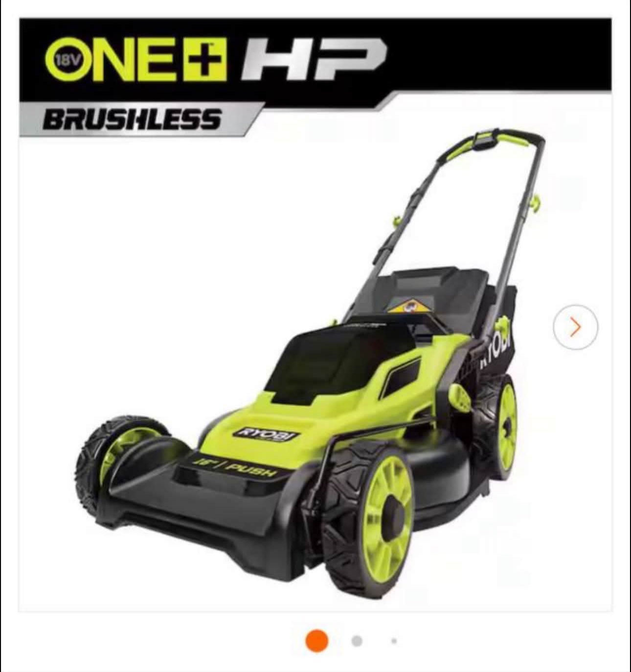 ONE+ HP 18V Brushless 16 in. Cordless Battery Walk Behind Push Lawn Mower (tool only )