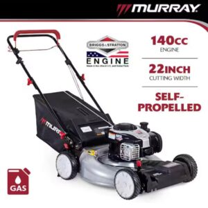 Murray 22 in. 140 cc Briggs & Stratton Walk Behind Gas Self-Propelled Lawn Mower with Front Wheel Drive and Bagger