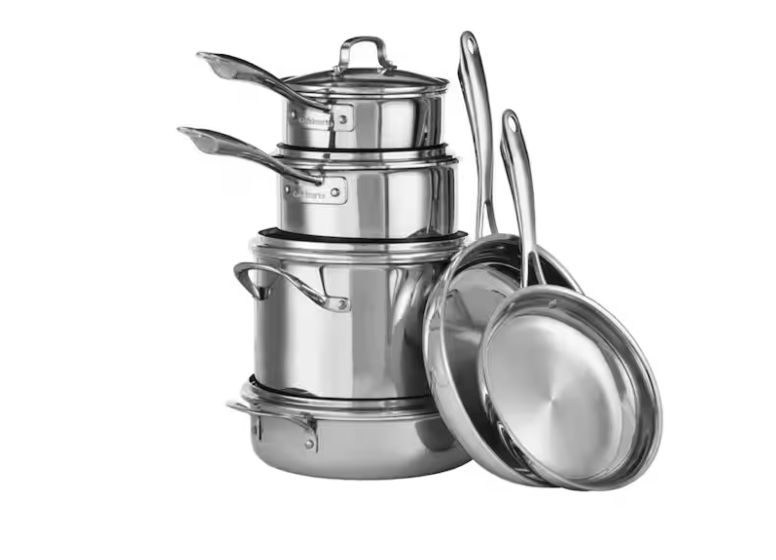Cuisinart Tri-Ply 10-Piece Stainless Steel Cookware Set with Glass Lids - Image 5