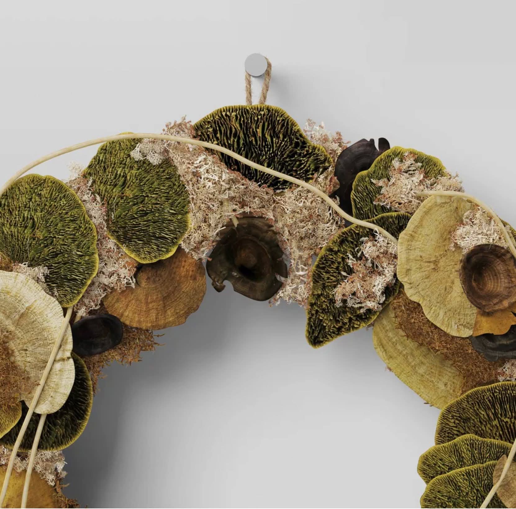 Threshold preserved mushroom and moss wreath - Image 3